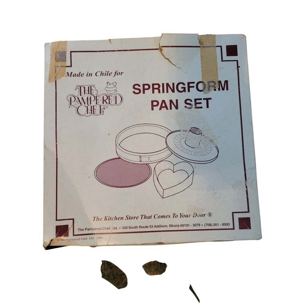 1994 Pampered Chef Springform Pan Box Heart and  Bundt Cake